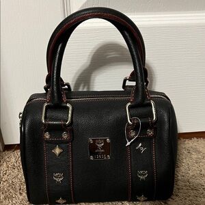 3313 MCM Black Leather Handbag